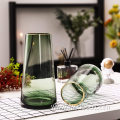 Modern Glass Vase with Gold Mouth for Home